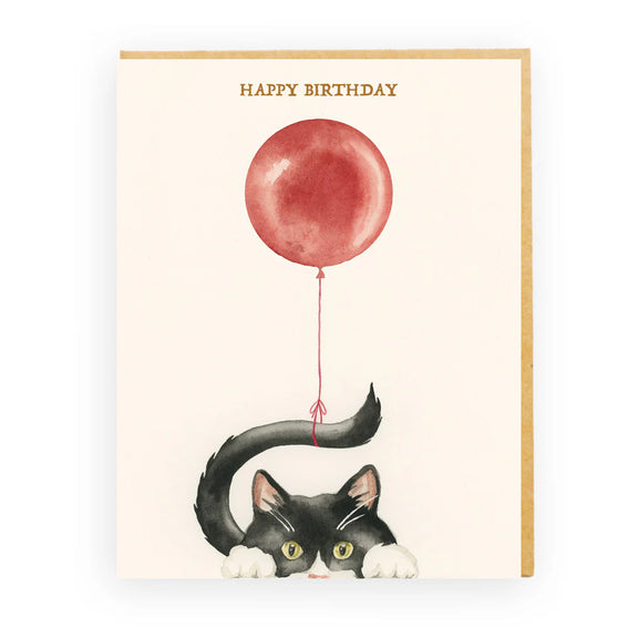 black cat birthday card australia balloon