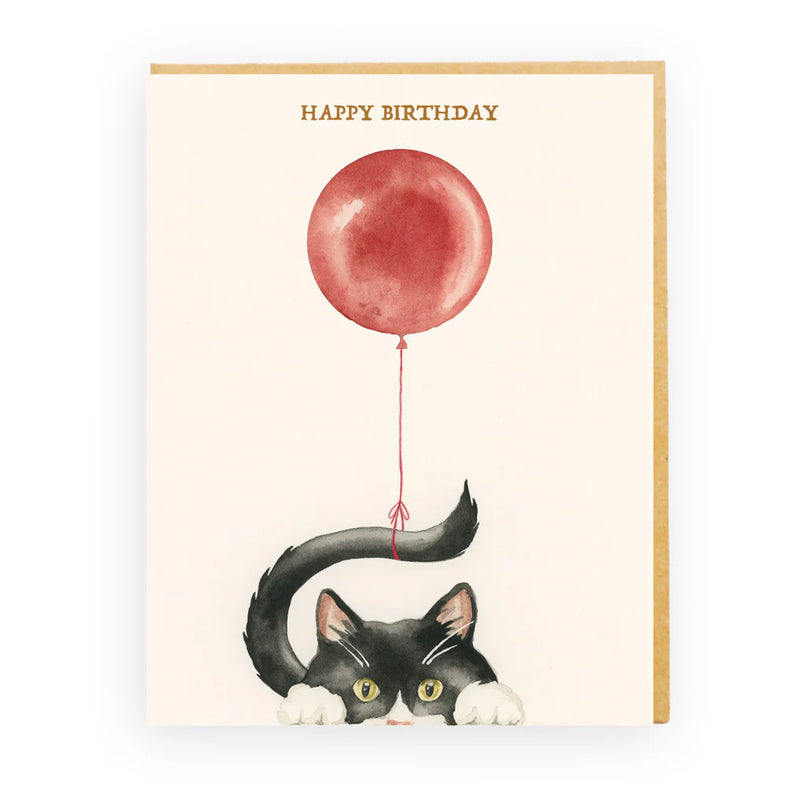 black cat birthday card australia balloon