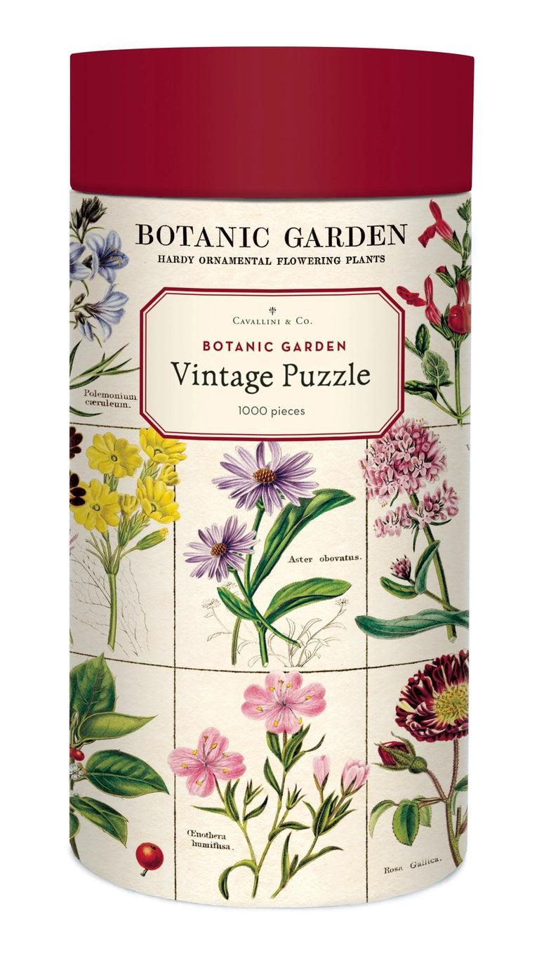 Cavallini botanic garden 1000 piece puzzle with vintage floral illustrations
