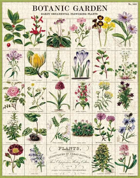 Cavallini botanic garden puzzle styled for gifting and relaxation