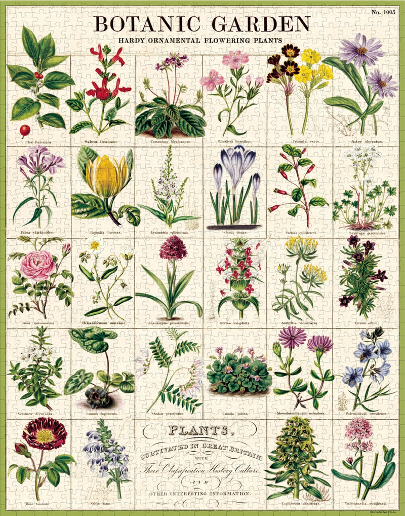 Cavallini botanic garden puzzle styled for gifting and relaxation