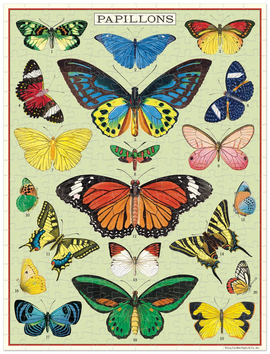 Cavallini & Co. Butterflies mini jigsaw puzzle in a signature keepsake tube.