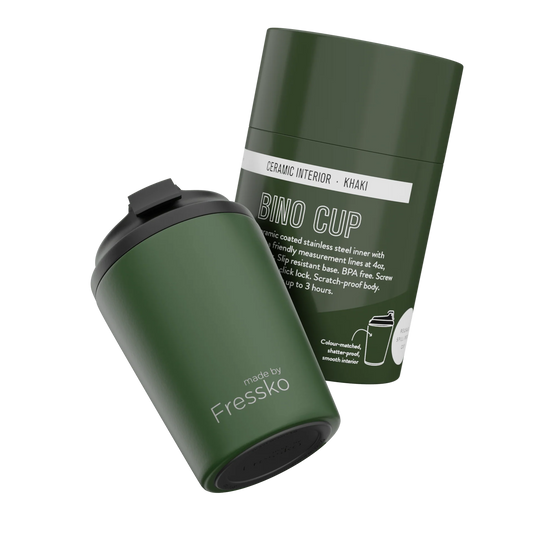 Fressko Ceramic Bino Reusable Coffee Cup 8oz - Khaki