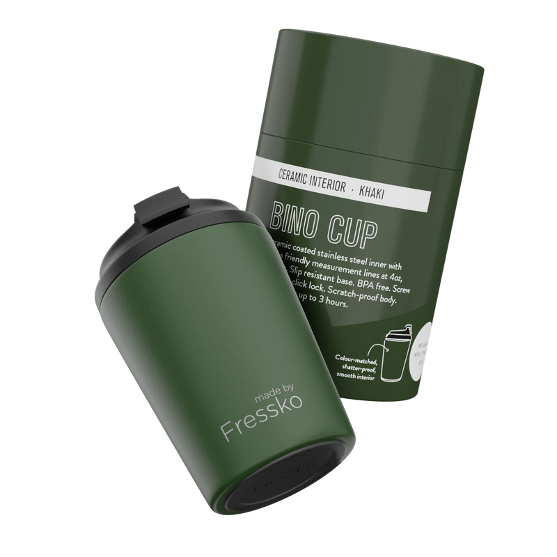 Fressko Ceramic Bino Reusable Coffee Cup 8oz - Khaki