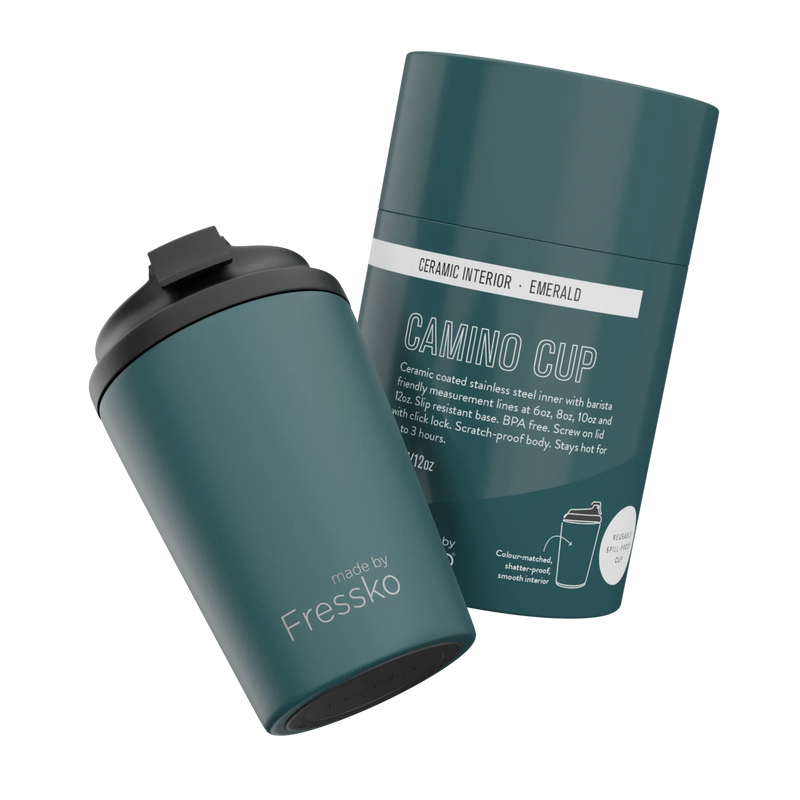 Camino Reusable Cup 12oz / 340ml – Emerald | Ceramic