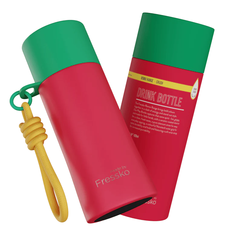 Reusable kids drink bottle crush colour