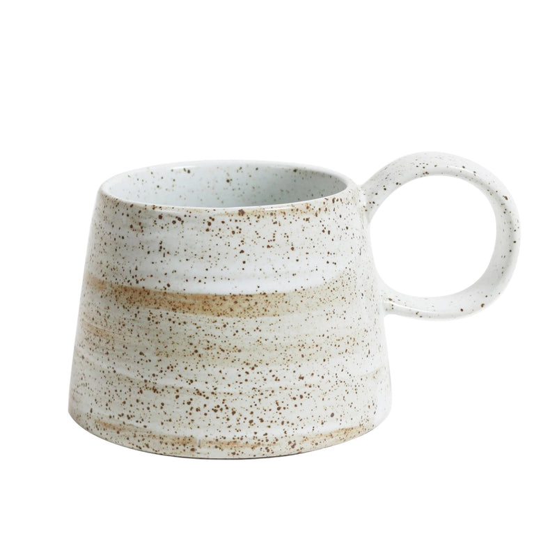 Large Ceylon Mug White – stoneware 350ml with oversized handle