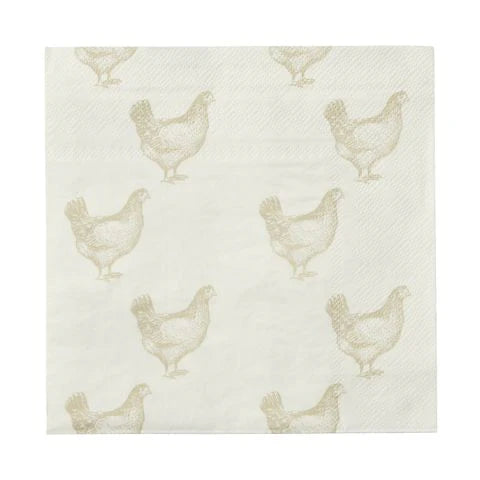 Chooks paper napkins chicken design