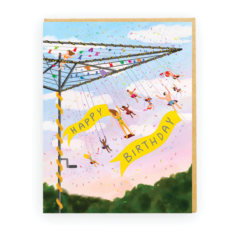 clothesline swing birthday card