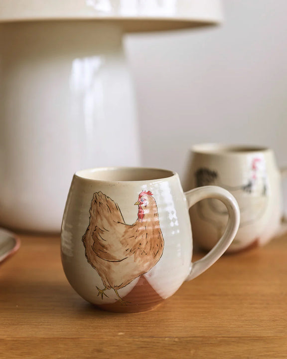 Stoneware chicken mug designed in Australia for tea and coffee