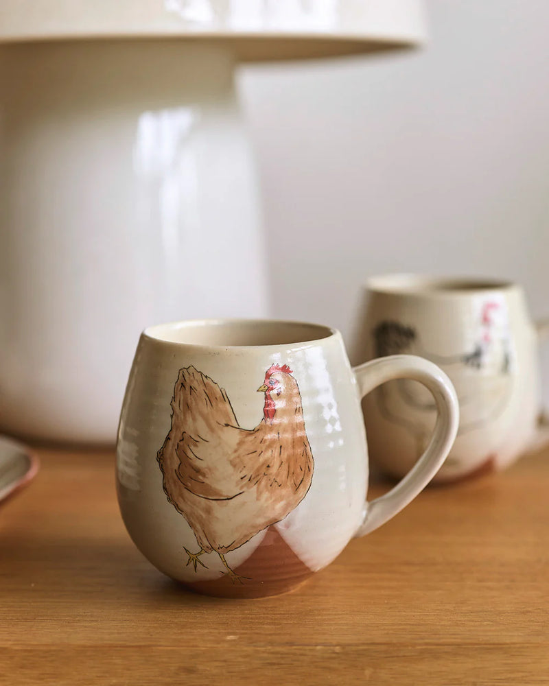 Stoneware chicken mug designed in Australia for tea and coffee