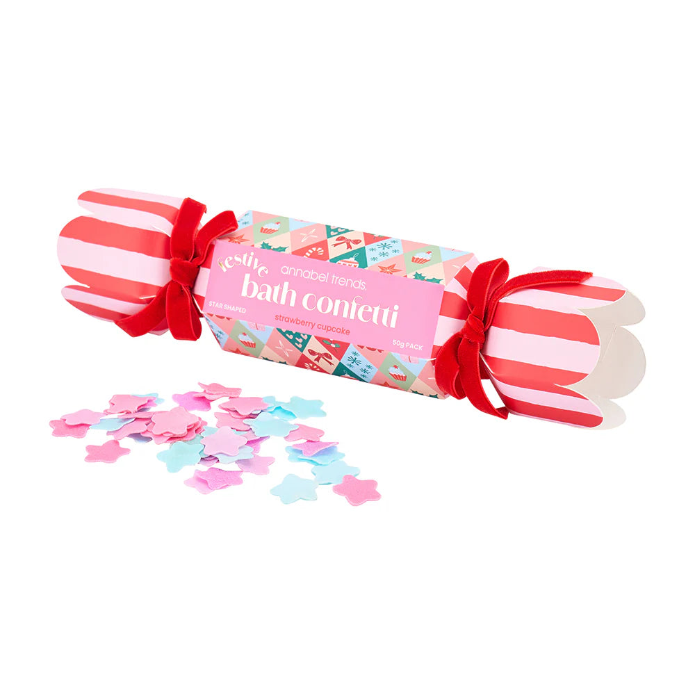 Festive Confetti Bon Bon with strawberry cupcake bath confetti – Christmas gift