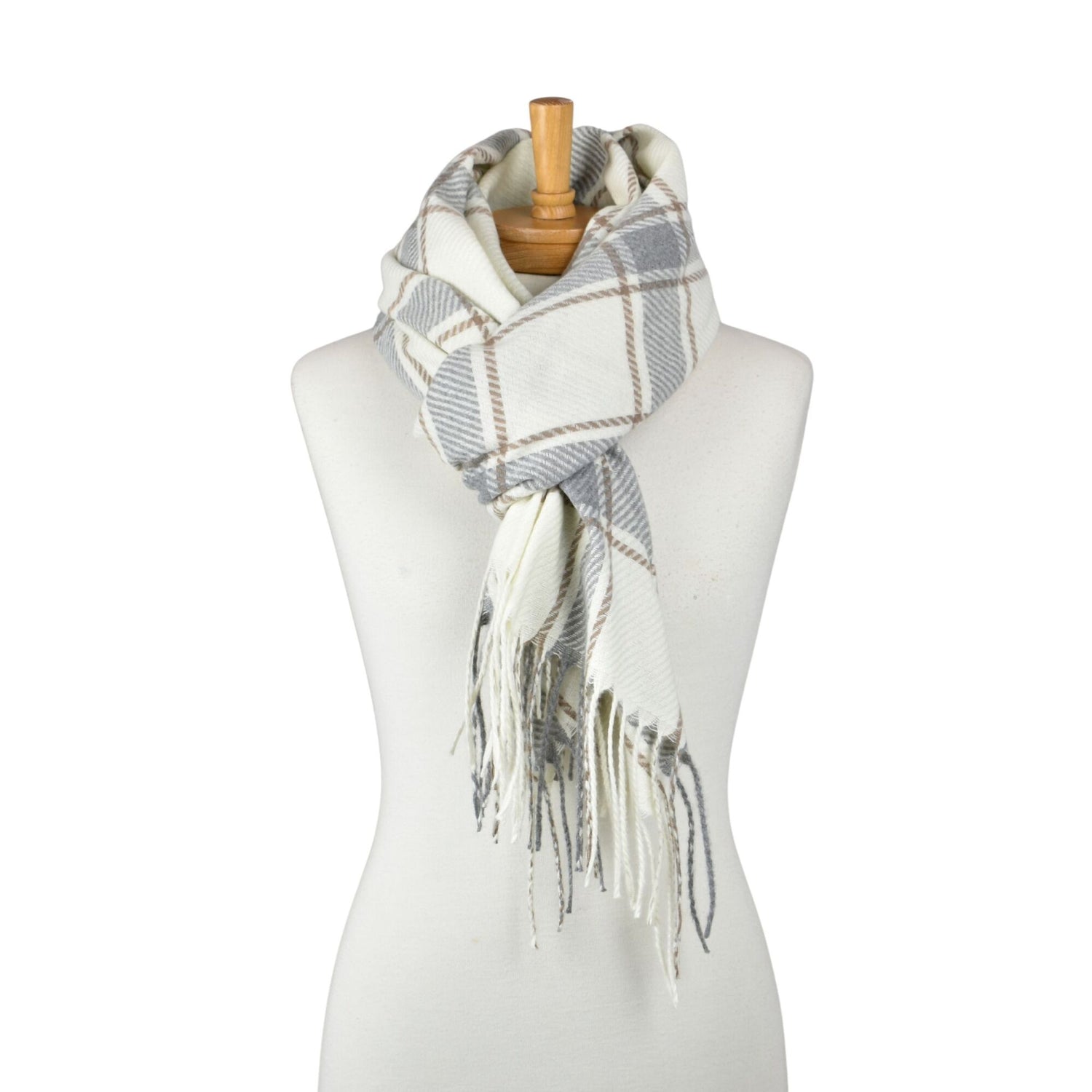 cream check scarf neutral plaid winter scarf australia