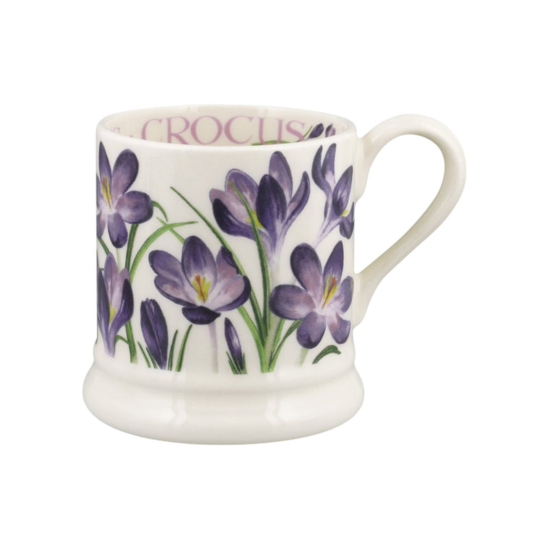Emma Bridgewater Crocus 1/2 Pint Mug with purple floral design.