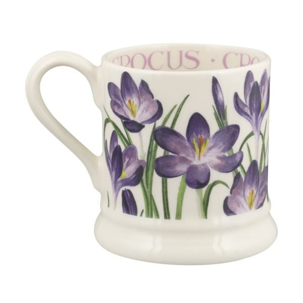 Purple flower 1/2 pint mug made from English earthenware.