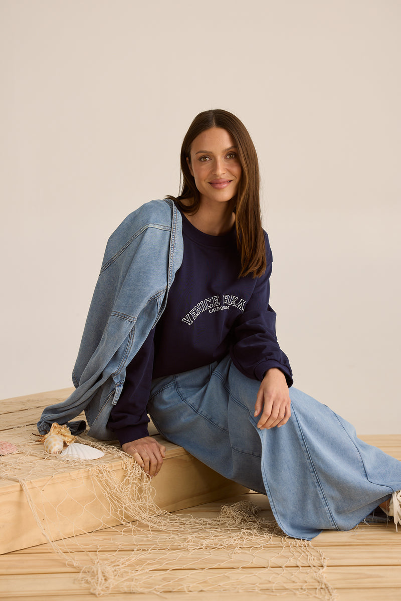 Styled outfit featuring Cruise Skirt Blue Wash