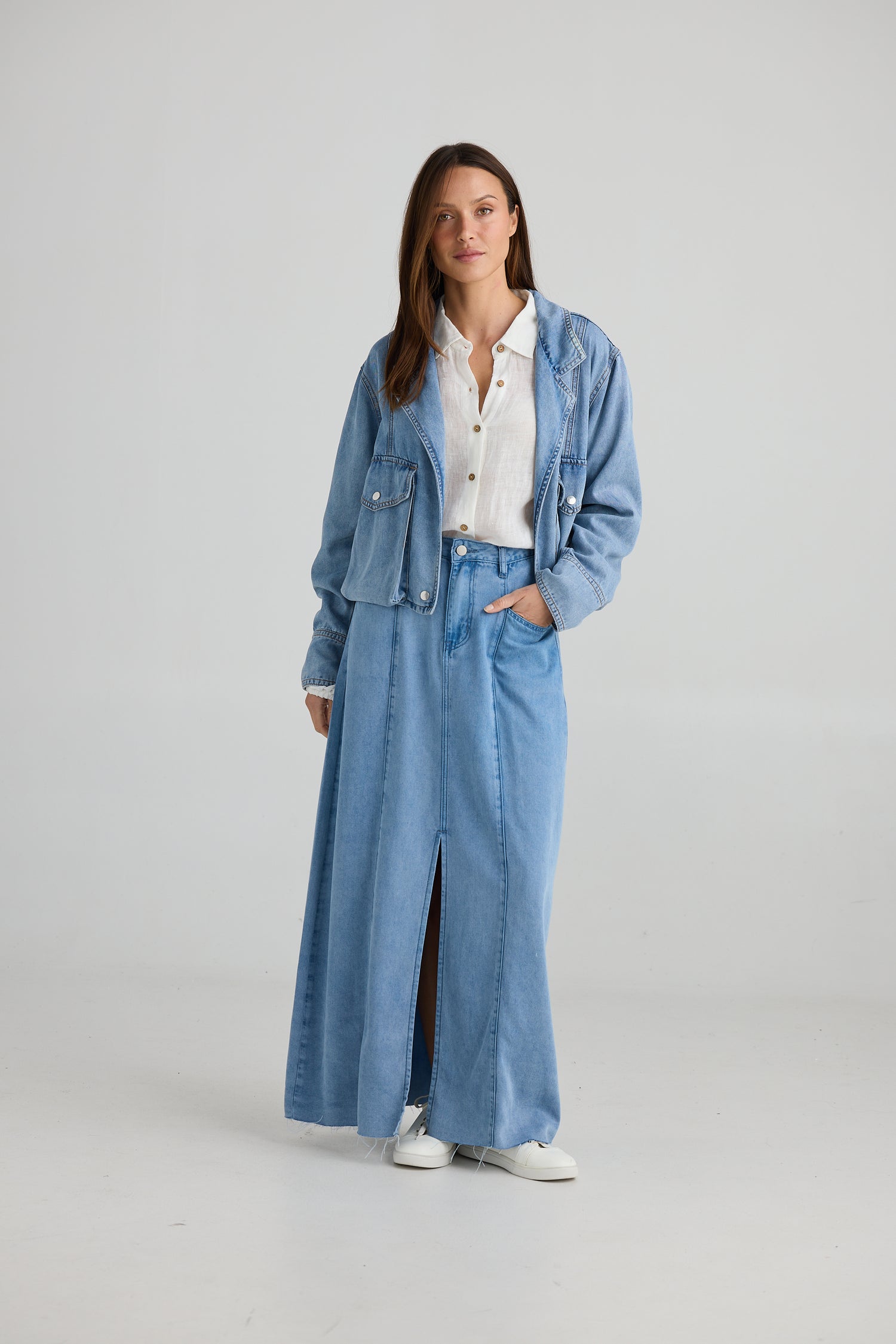 Cruise Jacket Blue Wash front view