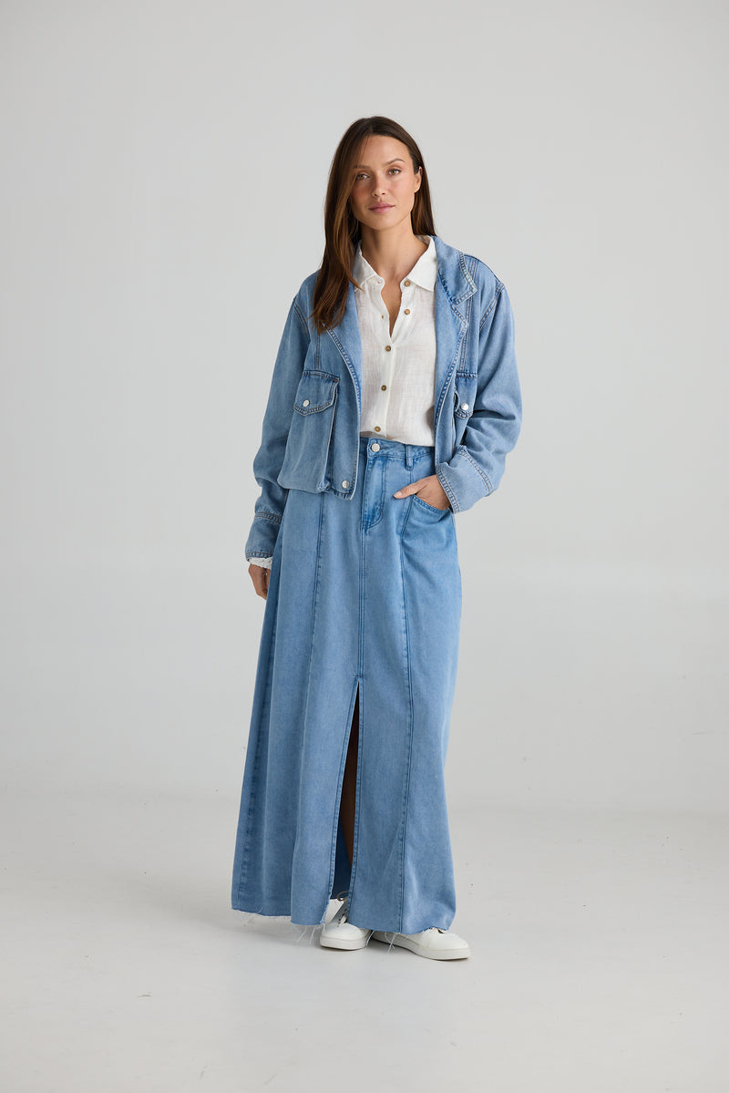 Cruise Jacket Blue Wash front view