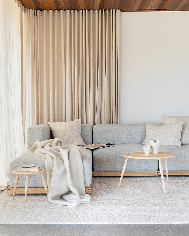 Artisan woven cotton linen lumbar cushion