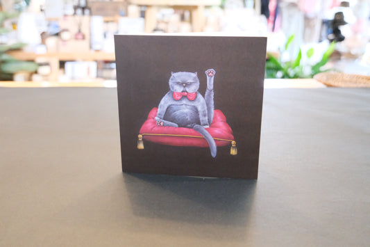 Ninni The Chonk cat art card illustration - funny rude cat card