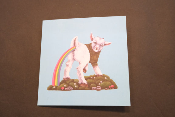 Ninni Never Trust A Fart goat art card