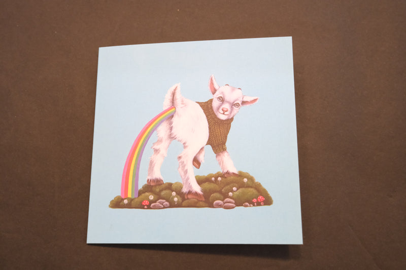 Ninni Never Trust A Fart goat art card