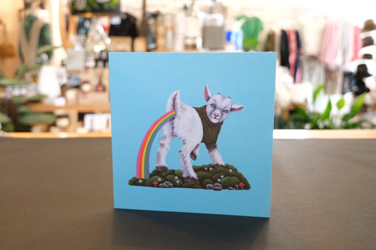 Ninni Never Trust A Fart goat art card