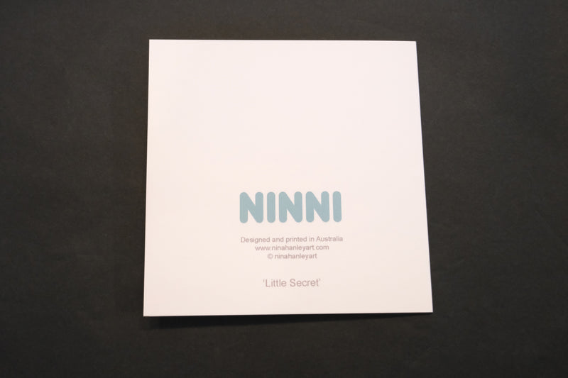 Ninni Little Secret dog art card illustration