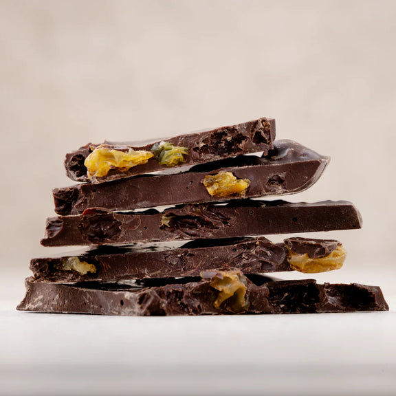 dark rum and raisin chocolate bark 100g gourmet chocolate made in Brisbane