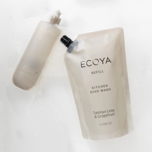 One litre ECOYA Kitchen Collection Dish Wash refill with plant-based ingredients.