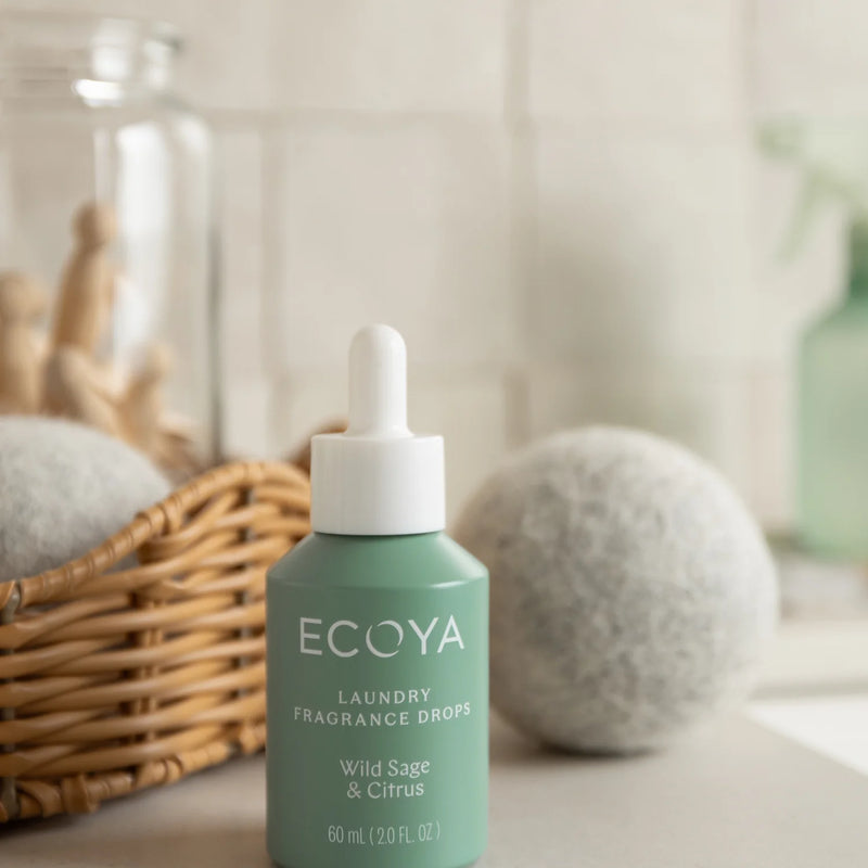 Reusable New Zealand wool Dryer Balls by ECOYA for tumble drying laundry.