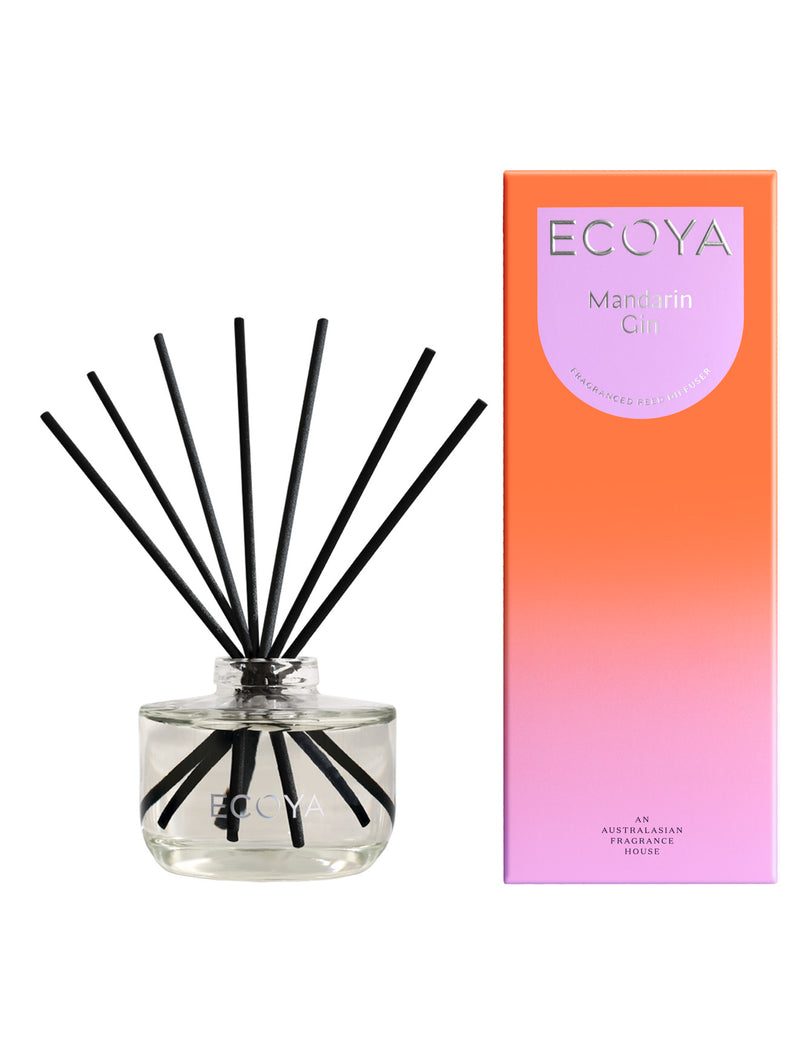 Ecoya Mandarin Gin Reed Diffuser in glass decanter – 200ml