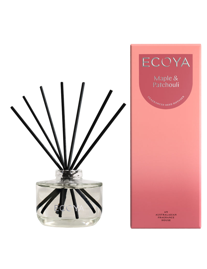 Ecoya Maple and Patchouli Reed Diffuser – 200ml glass decanter