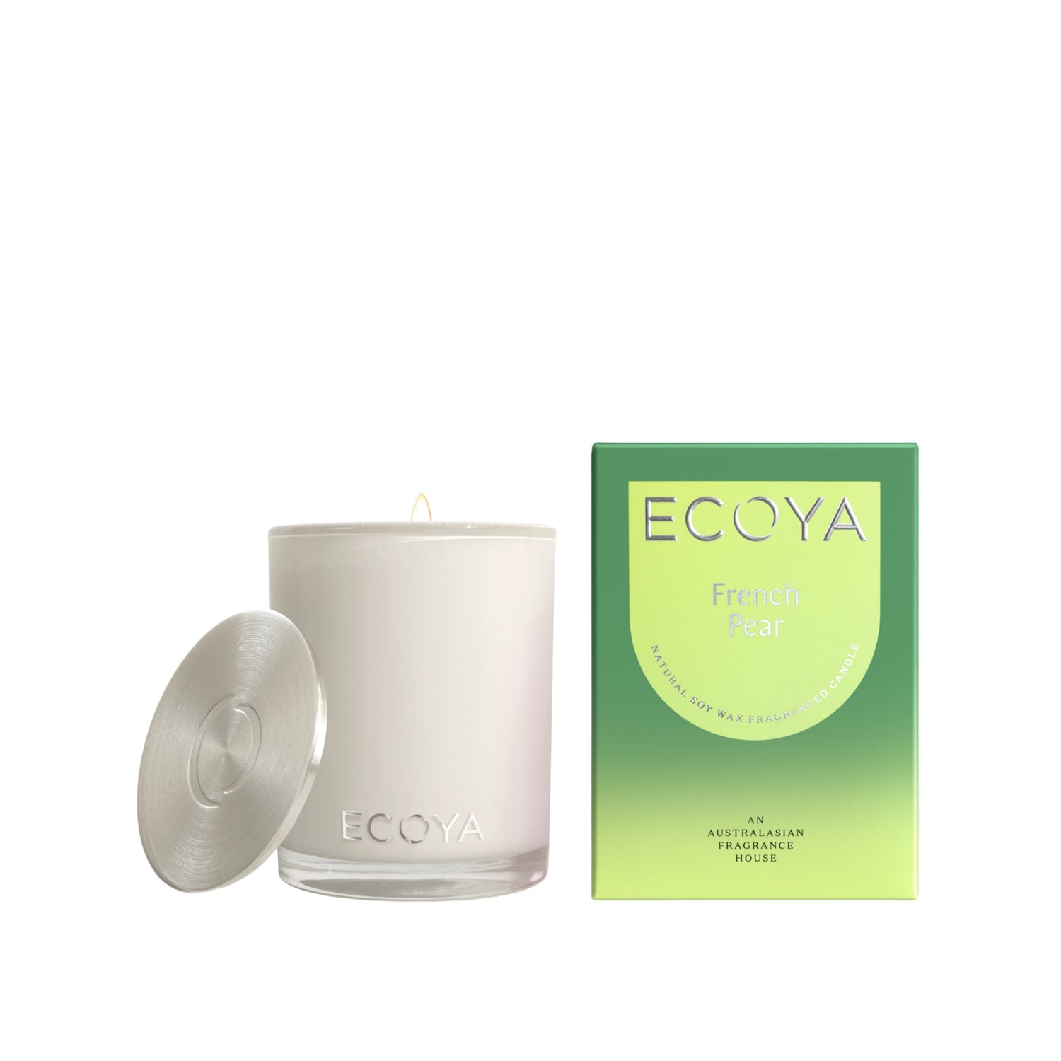 ECOYA French Pear Madison Candle and green box