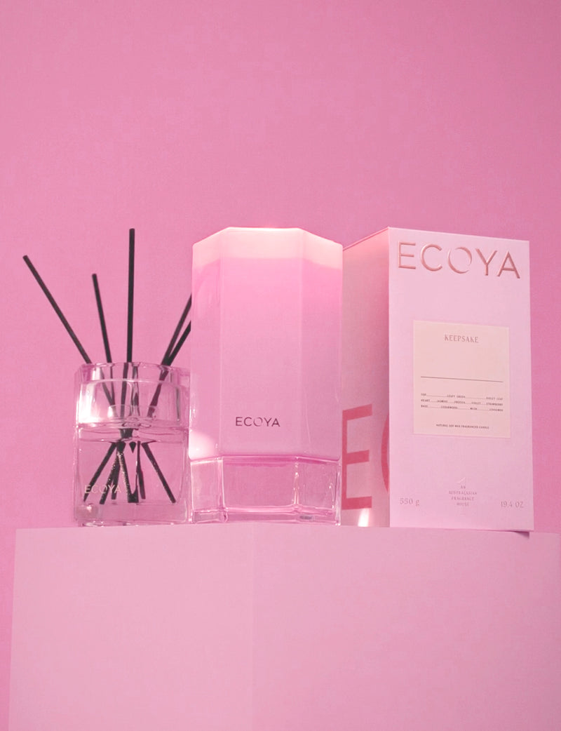 Ecoya Keepsake Candle #1 – Luxury Fragranced Candle in Cut Glass Jar