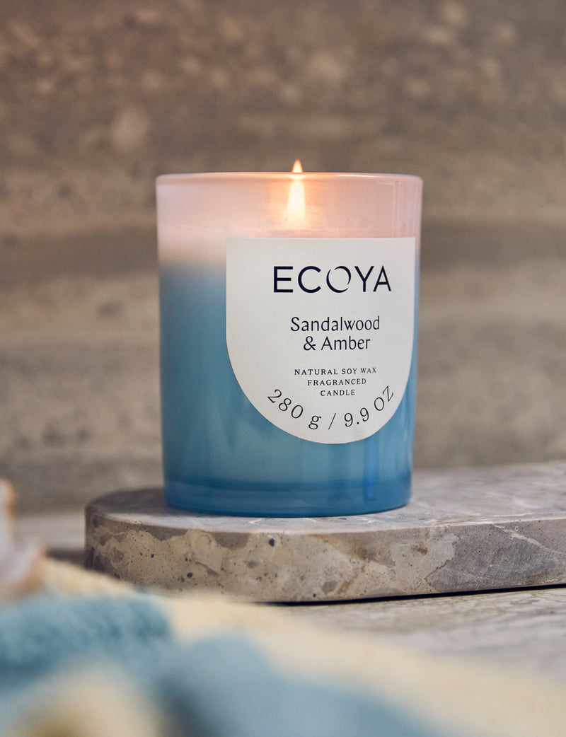 Ecoya Metro Candle – Sandalwood and Amber scent