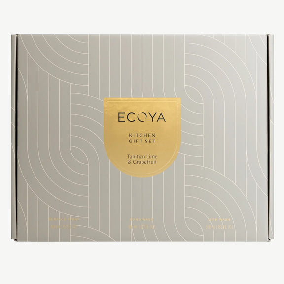 Tahitian Lime and Grapefruit kitchen cleaning and hand care gift set by ECOYA.