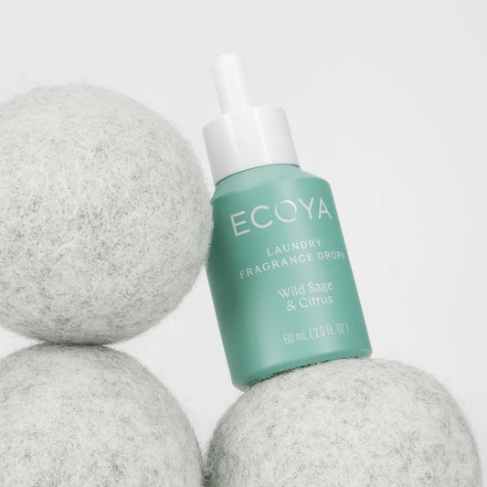 ECOYA Wild Sage and Citrus Fragrance Drops 60ml for use with wool Dryer Balls.