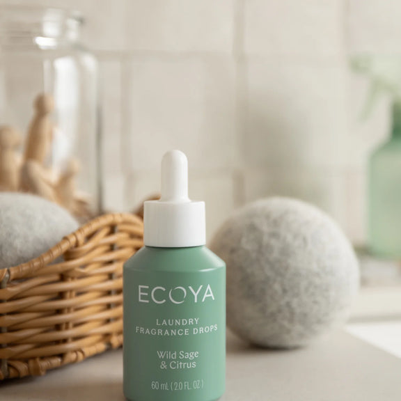 Wild Sage and Citrus laundry fragrance drops by ECOYA for fragrancing Dryer Balls.
