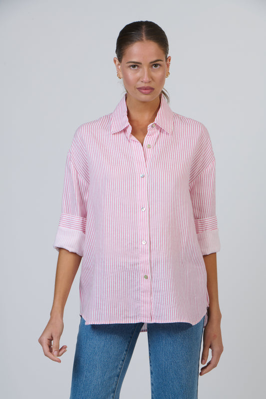Boyfriend Shirt Rayure Pivoine