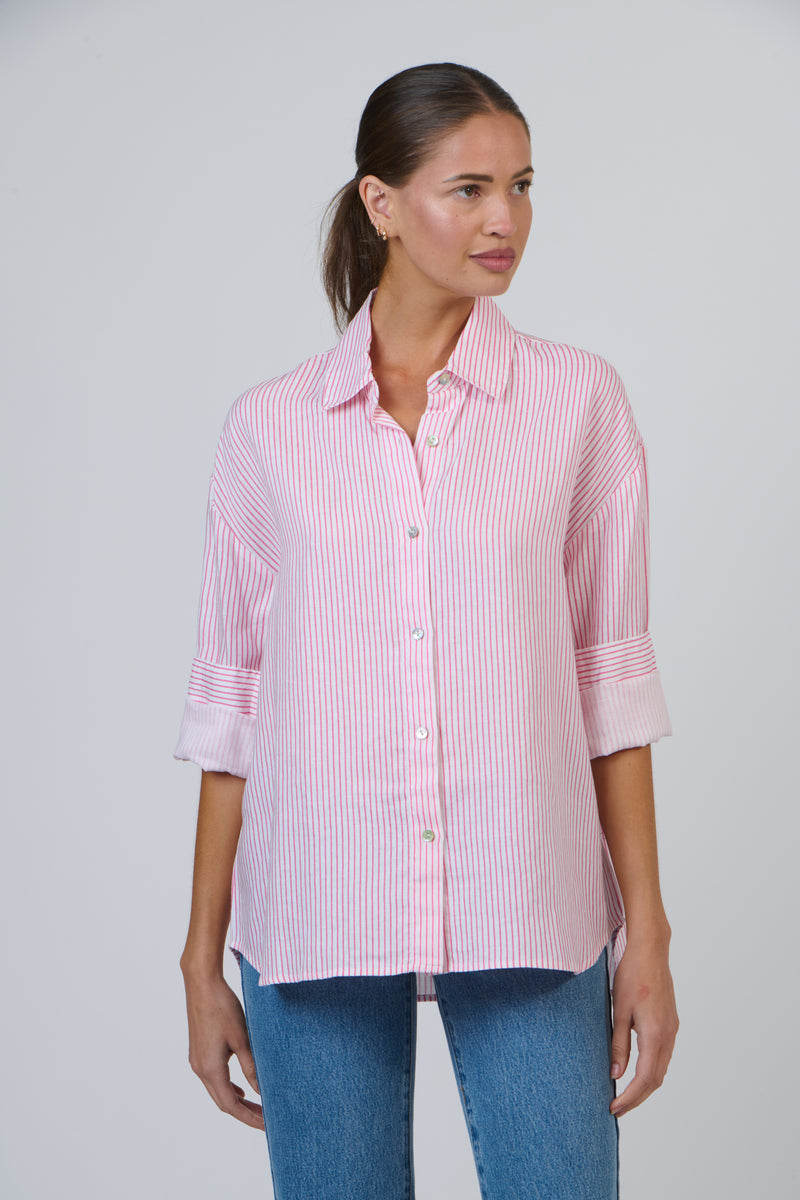 Boyfriend Shirt Rayure Pivoine