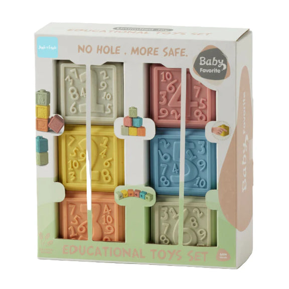 Educational stacking number blocks by Jiggle and Giggle for sensory play 