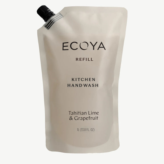 One litre ECOYA Kitchen Collection Hand Wash refill in Tahitian Lime and Grapefruit fragrance.