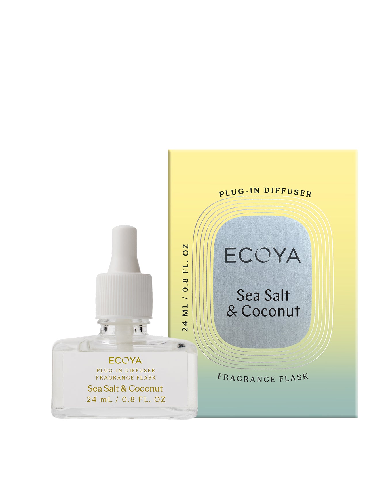 Ecoya Sea Salt and Coconut Plug-In Fragrance Flask 24ml for the Ecoya Plug-In Diffuser
