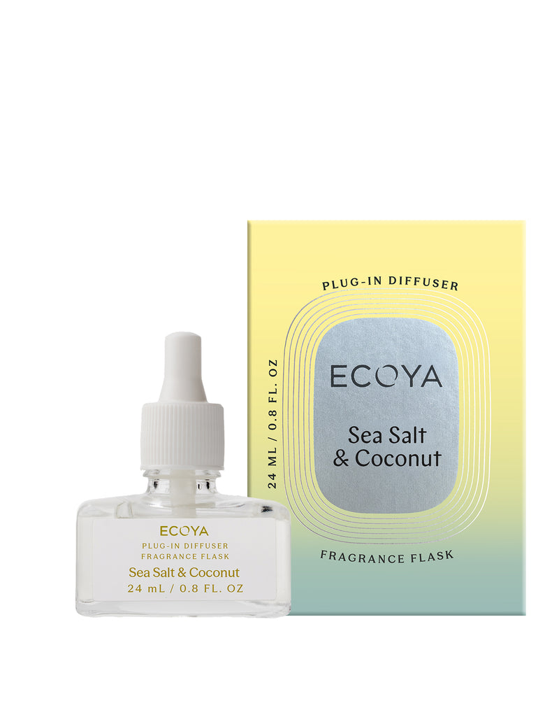 Ecoya Sea Salt and Coconut Plug-In Fragrance Flask 24ml for the Ecoya Plug-In Diffuser