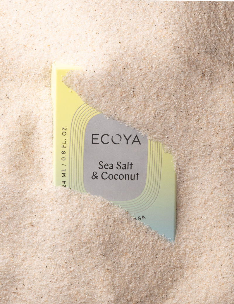 Sea Salt and Coconut plug-in diffuser fragrance refill in a recyclable glass flask.