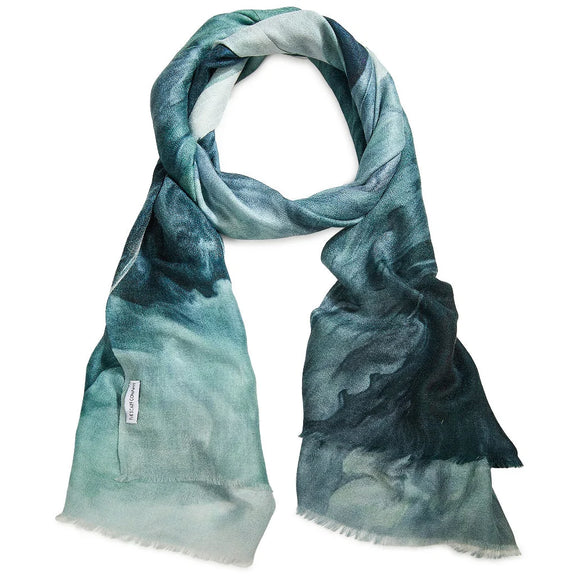 edith cashmere merino scarf blue