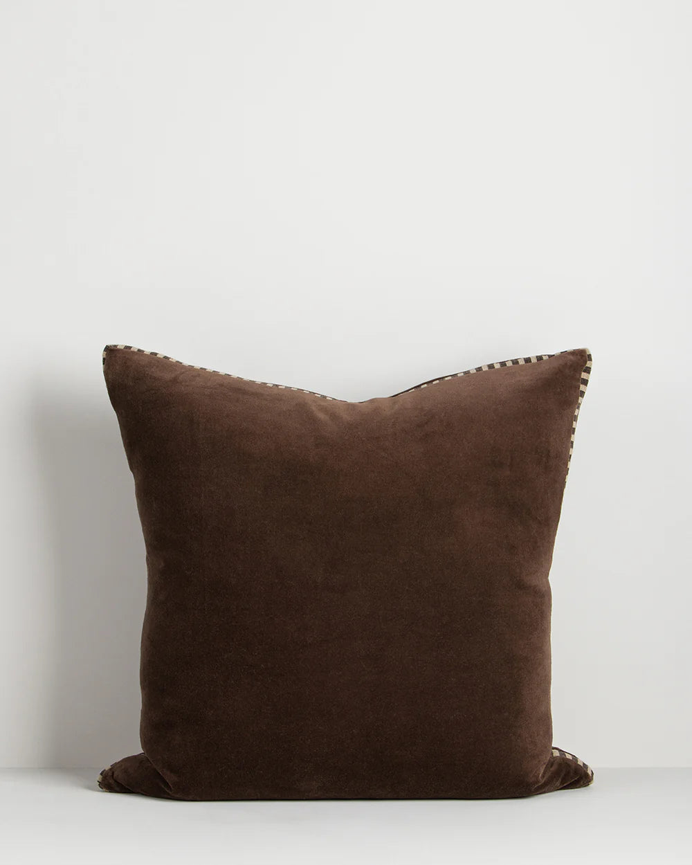 Edward Chocolate velvet box cushion 50x50cm