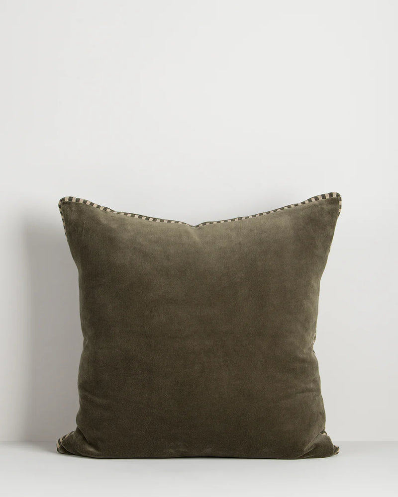 Edward Thyme velvet box cushion 50x50cm green
