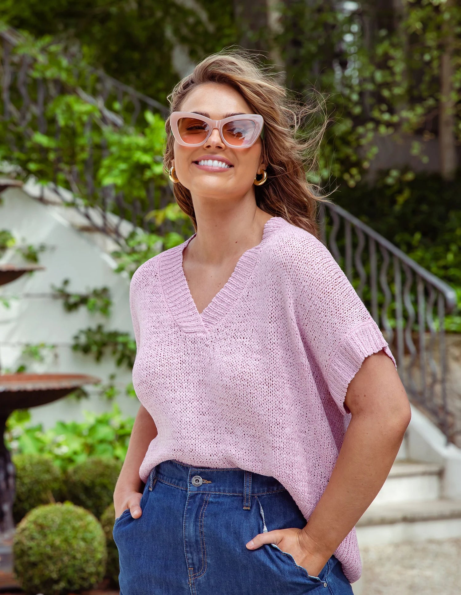 Elba Knit Top – lightweight short sleeve knit with ribbed hem